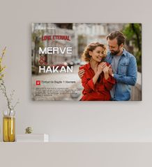 BK Gift Sevgililere Özel Romantik Film Afişi Tasarımlı Kanvas Tablo-3(Sadece Yatay Fotoğraflar İçin), Sevgiliye Hediye, Yıl Dönümü Hediyesi (30x50cm)