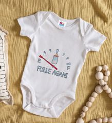 BK Kids Fulle Aganı Tasarımlı Beyaz Bebek Body Zıbın-1