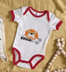 BK Kids Roar Tasarımlı Kırmızı Bebek Body Zıbın-1