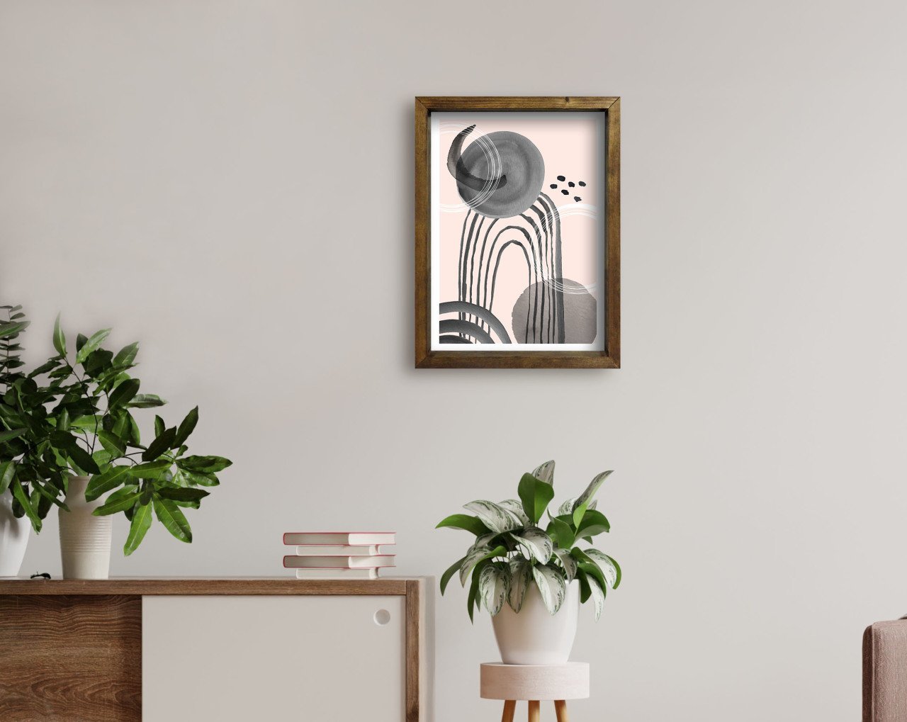 BK Home Doğal Masif Ahşap Çerçeveli Tablo 45x65cm-91