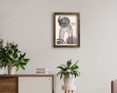 BK Home Doğal Masif Ahşap Çerçeveli Tablo 45x65cm-91