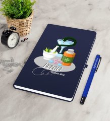 Kişiye Özel Eczacı Lacivert Defter Kalem Seti-6