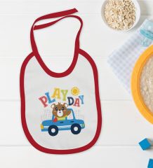 BK Kids Play Day Tasarımlı Kırmızı Bebek Mama Önlüğü-1