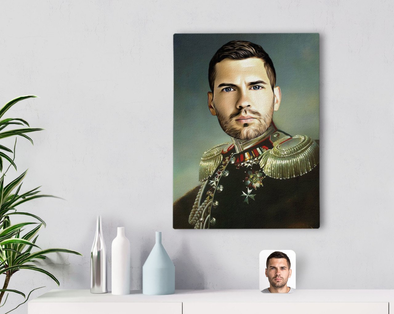 Kişiye Özel Erkek Rönesans Tasarımlı Kanvas Tablo 30x50cm-3