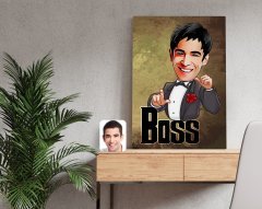 Kişiye Özel Boss Karikatürlü Kanvas Tablo 50x70cm-2