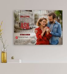 BK Gift Sevgililere Özel Romantik Film Afişi Tasarımlı Kanvas Tablo-1(Sadece Yatay Fotoğraflar İçin), Sevgiliye Hediye, Yıl Dönümü Hediyesi (30x50cm)