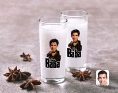 Kişiye Özel Renkli Baskılı Godfather Baba Karikatürlü İkili Rakı Bardağı Seti-3