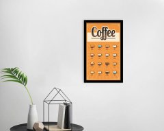 BK Home Coffee Tasarımlı Dekoratif Ahşap Siyah Çerçeveli Tablo-26