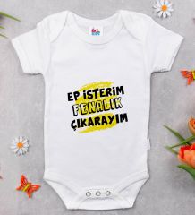BK Kids Ep İsterim Tasarımlı Beyaz Bebek Body Zıbın-7