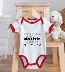 BK Kids Rizeliyim Tasarımlı Kırmızı Bebek Body Zıbın-1