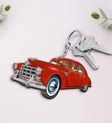 Kişiye Özel İsimli Retro Otomobil Ahşap Anahtarlık-6