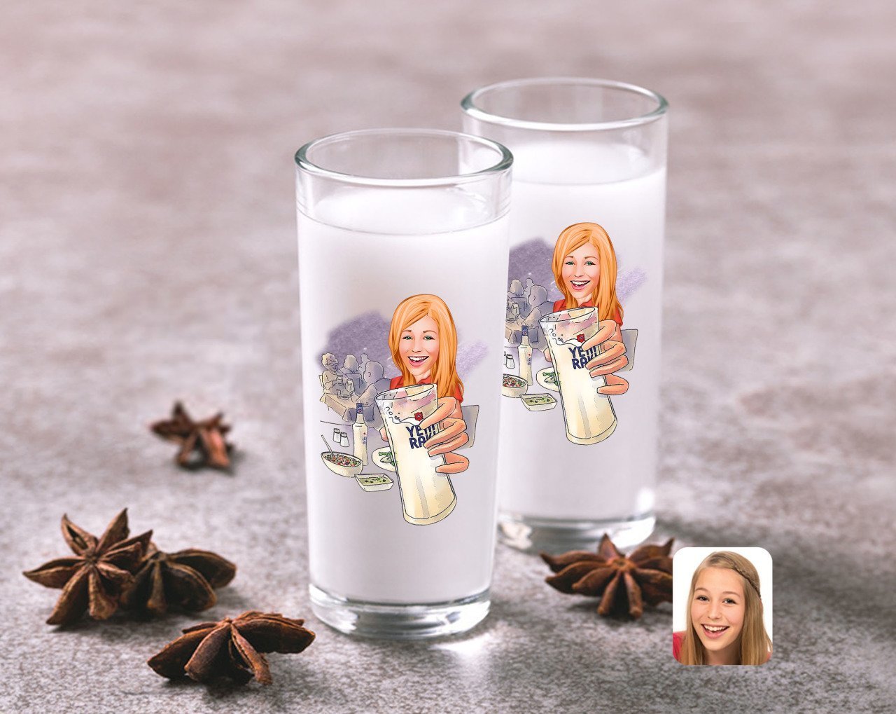 Kişiye Özel Kadın Karikatürlü İkili Rakı Bardağı Seti-1