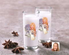 Kişiye Özel Kadın Karikatürlü İkili Rakı Bardağı Seti-1