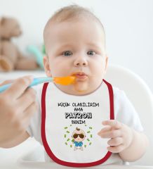 BK Kids Patron Benim Tasarımlı Kırmızı Bebek Mama Önlüğü-1