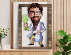BK Gift Kişiye Özel Erkek Kimya Öğretmeni Karikatürlü 3D Ahşap Tablo, Sevgiliye Hediye, Arkadaşa Hediye, Yıl Dönümü Hediyesi, Doğum Günü Hediyesi-2
