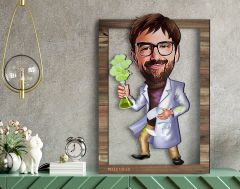 BK Gift Kişiye Özel Erkek Kimya Öğretmeni Karikatürlü 3D Ahşap Tablo, Sevgiliye Hediye, Arkadaşa Hediye, Yıl Dönümü Hediyesi, Doğum Günü Hediyesi-2