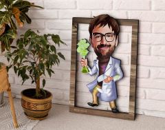 BK Gift Kişiye Özel Erkek Kimya Öğretmeni Karikatürlü 3D Ahşap Tablo, Sevgiliye Hediye, Arkadaşa Hediye, Yıl Dönümü Hediyesi, Doğum Günü Hediyesi-2