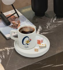 Kişiye Özel Sunum Tabaklı Harfli İsimli Türk Kahvesi Fincanı Model 2