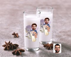 Kişiye Özel Erkek Karikatürlü İkili Rakı Bardağı Seti-1