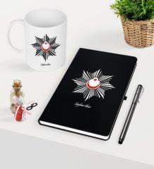Kişiye Özel Polis Temalı Siyah Defter Kalem Kupa Seti - 1