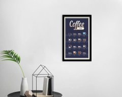 BK Home Coffee Tasarımlı Dekoratif Ahşap Siyah Çerçeveli Tablo-24