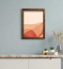 BK Gift Otel Odası Konseptli Doğal Masif Ahşap Çerçeveli Tablo 30x40cm-77