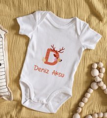 BK Kids İsimli Harfli Bebek Body Zıbın - Model 2