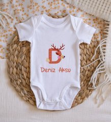 BK Kids İsimli Harfli Bebek Body Zıbın - Model 2