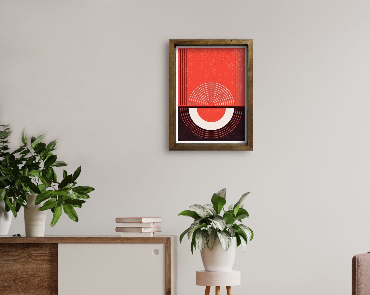 BK Home Doğal Masif Ahşap Çerçeveli Tablo 45x65cm-86