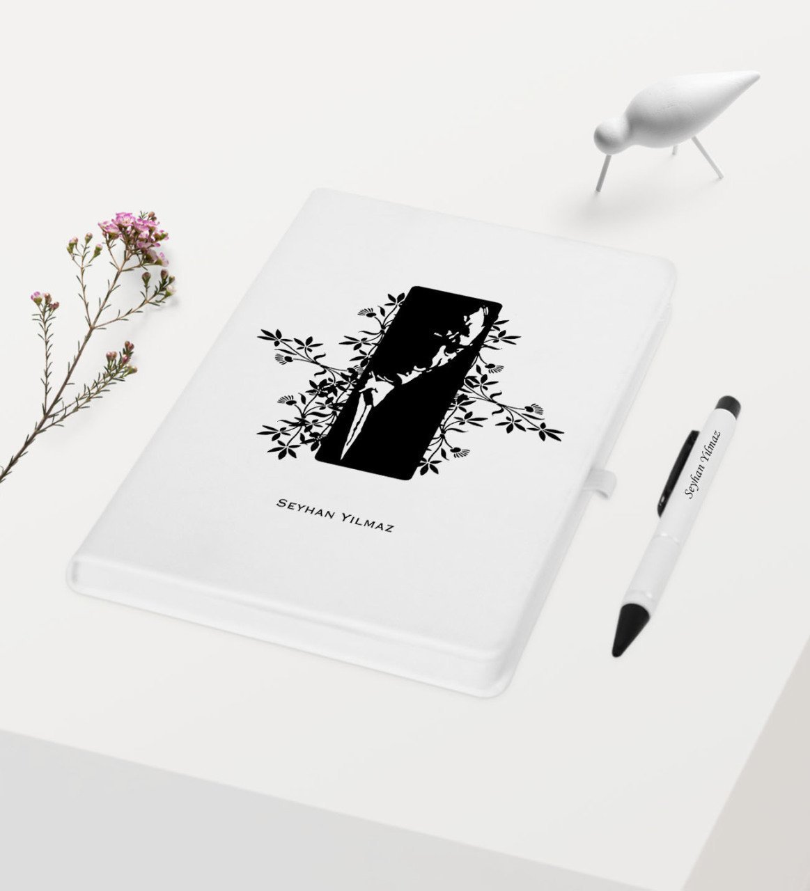 Kişiye Özel Atatürk Temalı Beyaz Defter Kalem Hediye Seti - 8