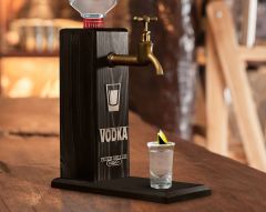 BK Gift Kişiye Özel Kabartma İsimli Musluklu Siyah(Ebony) Ahşap Vodka Standı, Vodka Çeşmesi, Doğum Günü Hediyesi, Ev Hediyesi, İçecek Dispenseri-4