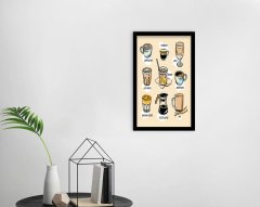 BK Home Coffee Tasarımlı Dekoratif Ahşap Siyah Çerçeveli Tablo-23