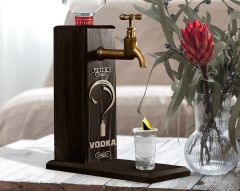 BK Gift Kişiye Özel Kabartma İsimli Musluklu Siyah(Ebony) Ahşap Vodka Standı, Vodka Çeşmesi, Doğum Günü Hediyesi, Ev Hediyesi, İçecek Dispenseri-3