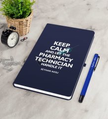 Kişiye Özel Eczacı Teknisyeni Lacivert Defter Kalem Seti