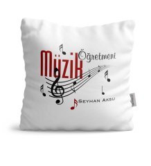 Kişiye Özel Müzik Öğretmeni Saten Yastık
