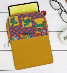 BK Gift Modern Soyut Tasarımlı Taşınabilir Koruyucu Tablet Kılıfı & Organizer Çanta - Sarı-5