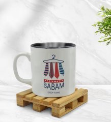 Kişiye Özel Karizmatik Babam Tasarımlı İçi Siyah Renkli Kupa Bardak Model 1