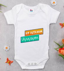BK Kids Ep İsterim Tasarımlı Beyaz Bebek Body Zıbın-3