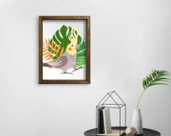 BK Home Doğal Masif Ahşap Çerçeveli Tablo 45x65cm-84