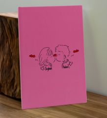 BK Gift Sevgiliye Özel İsimli Pembe Defter ve Cam Matara Hediye Seti-8, Sevgiliye Hediye, Sevgililer Günü, Yeni İş Hediyesi