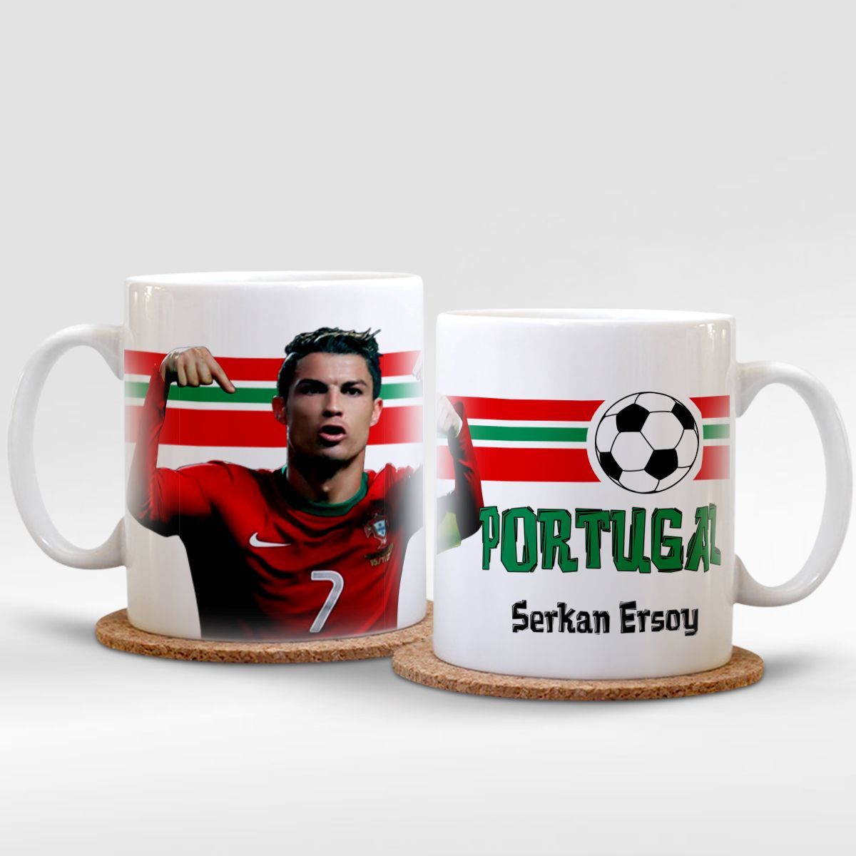 Kişiye Özel Ronaldo Beyaz Kupa Bardak
