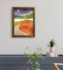 BK Gift Otel Odası Konseptli Doğal Masif Ahşap Çerçeveli Tablo 30x40cm-74