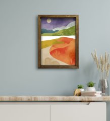 BK Gift Otel Odası Konseptli Doğal Masif Ahşap Çerçeveli Tablo 30x40cm-74