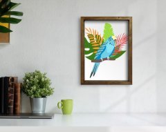 BK Home Doğal Masif Ahşap Çerçeveli Tablo 45x65cm-83