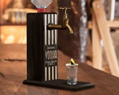 BK Gift Kişiye Özel Kabartma İsimli Musluklu Siyah(Ebony) Ahşap Vodka Standı, Vodka Çeşmesi, Doğum Günü Hediyesi, Ev Hediyesi, İçecek Dispenseri-1