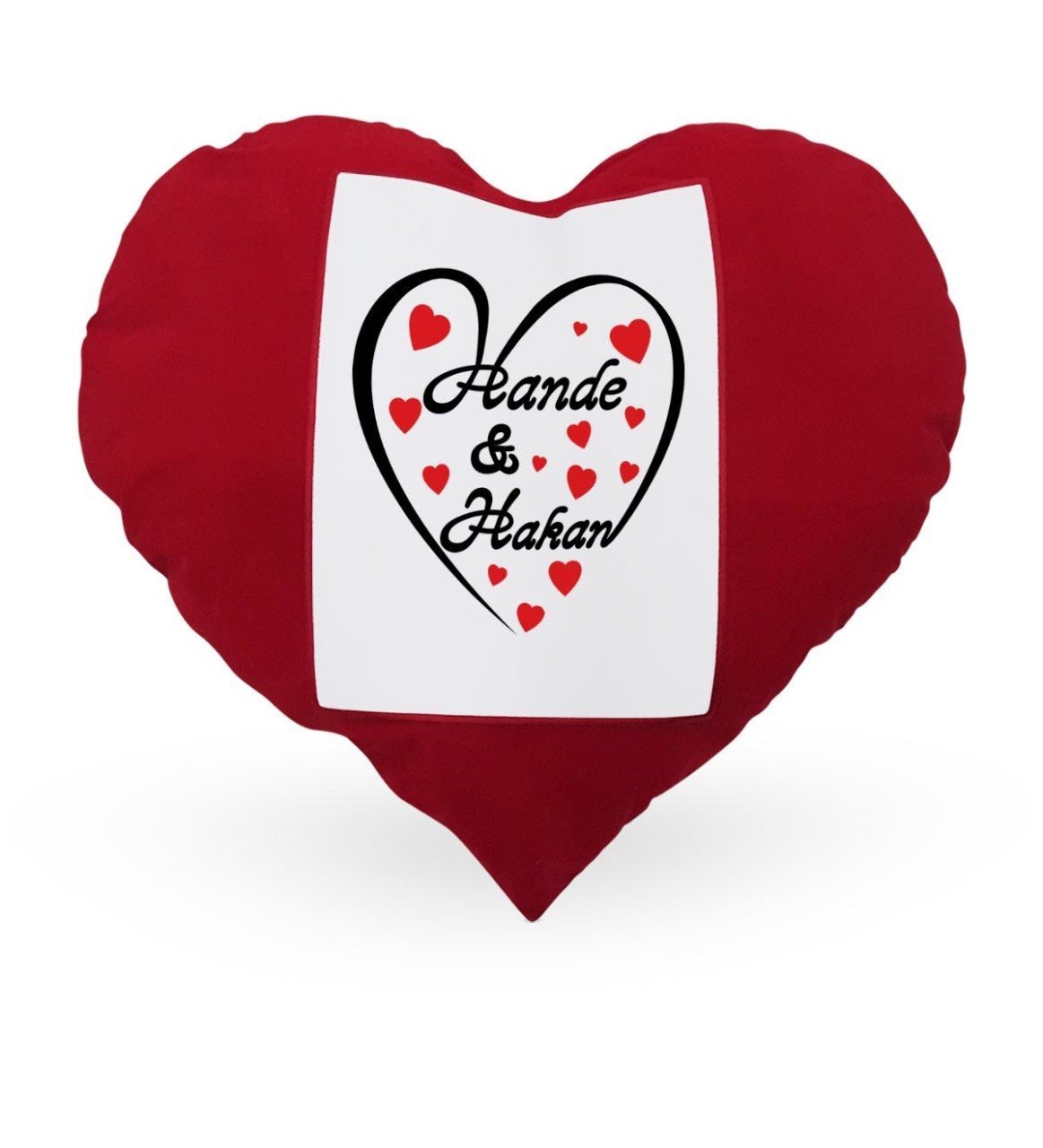 Kişiye Özel Sevgililer Günü Temalı Kırmızı Kalp Yastık Kılıfı - 16
