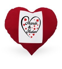 Kişiye Özel Sevgililer Günü Temalı Kırmızı Kalp Yastık Kılıfı - 16