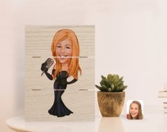 Kişiye Özel Assolist Karikatürlü Otantik Masaüstü Ahşap Palet Çerçeve-1