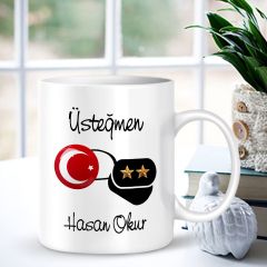 Kişiye Özel Mesleki Üsteğmen Beyaz Kupa Bardak - 001