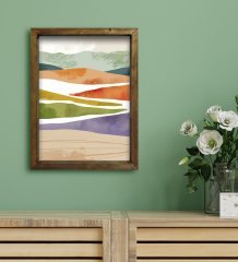 BK Gift Otel Odası Konseptli Doğal Masif Ahşap Çerçeveli Tablo 30x40cm-73